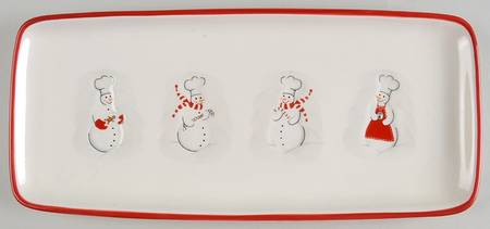 Snowman Chef 13" Rectangular Serving Platter