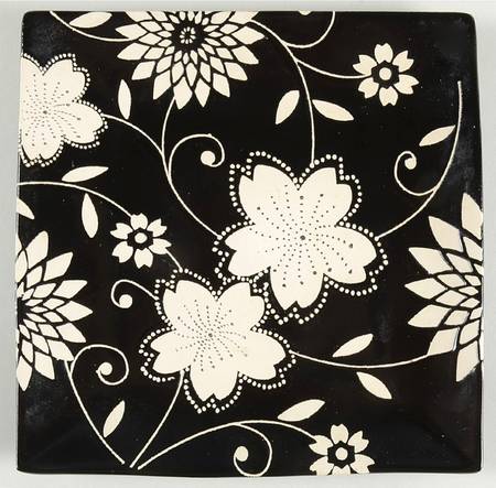 Batik Floral Square Salad/Dessert Plate