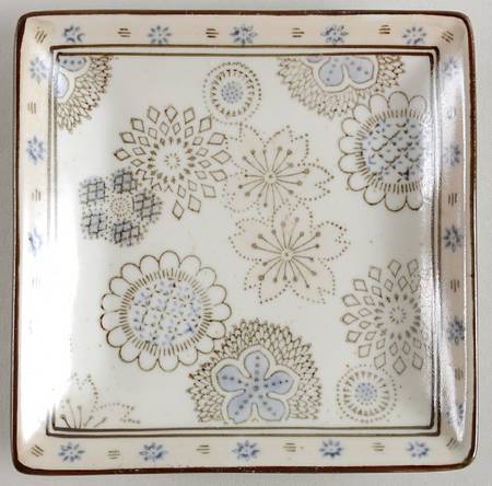 Driftwood Floral Square Salad/Dessert Plate
