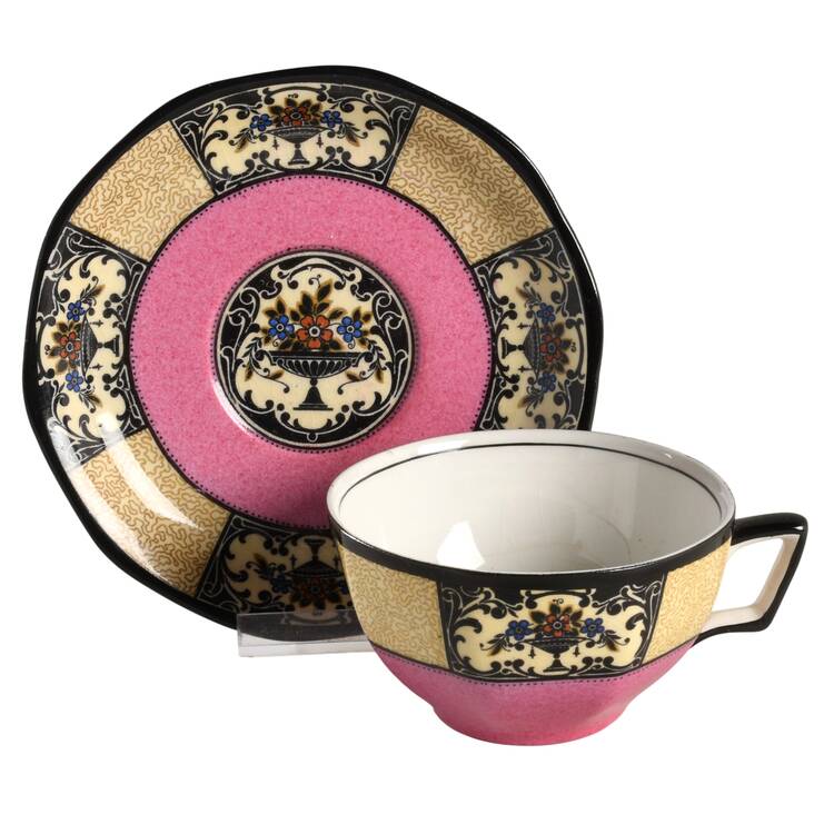 Nanette Powder Pink Flat Cup & Saucer Set
