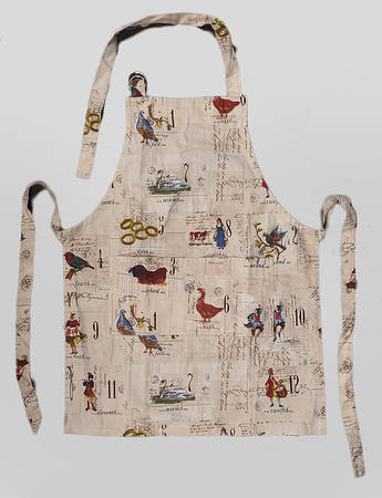 12 Days of Christmas (Black Numbers, Rim Shape) Child's Apron