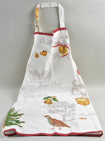12 Days of Christmas (Black Numbers, Rim Shape) Cloth Kitchen Apron
