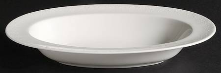 Daisy Blanc 10" Oval Vegetable Bowl