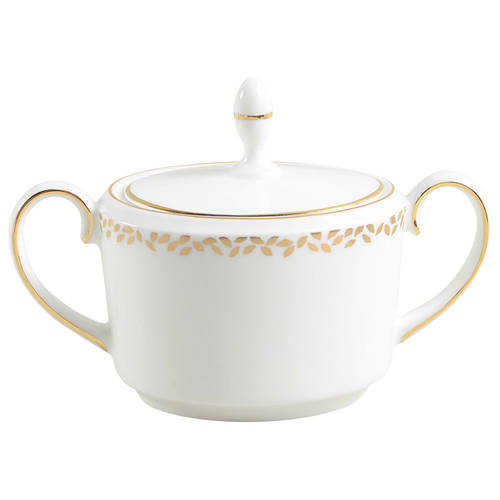 Gilded Leaf Sugar Bowl & Lid