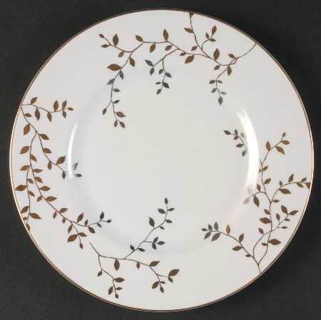 Gilded Leaf Accent Luncheon Plate