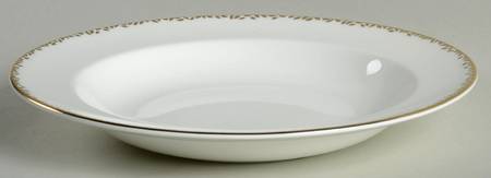 Gilded Leaf Large Rim Soup Bowl