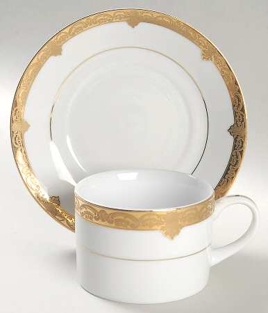 Fiorenz Gold Flat Cup & Saucer Set
