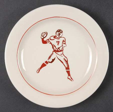 Vintage Football Salad/Dessert Plate