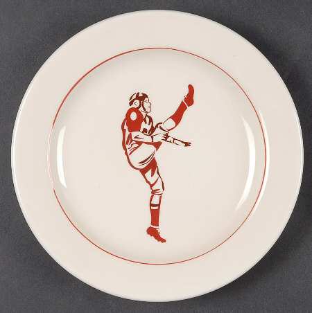 Vintage Football Salad/Dessert Plate