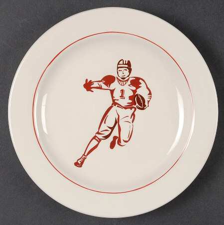 Vintage Football Salad/Dessert Plate