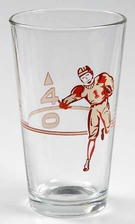 Vintage Football 16 Oz Glassware Tumbler