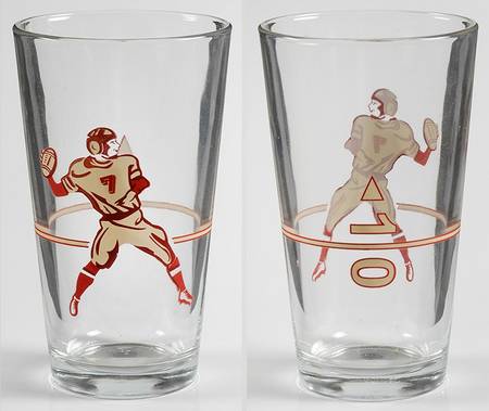 Vintage Football 16 Oz Glassware Tumbler