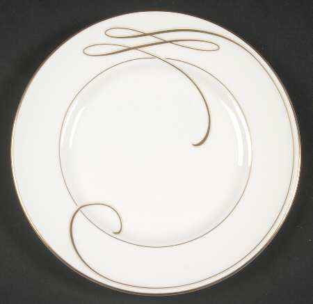 Ballet Ribbon (Gold) Bread & Butter Plate