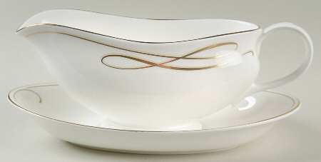 Ballet Ribbon (Gold) Gravy Boat & Underplate