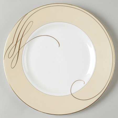 Ballet Ribbon (Gold) Accent Luncheon Plate