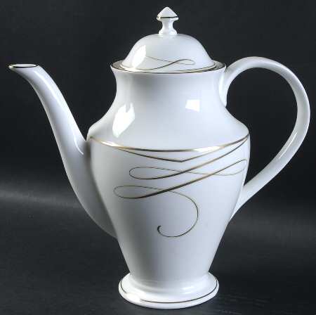 Ballet Ribbon (Gold) Tea/Coffee Pot & Lid