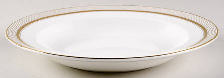 Ribbon Stripe Gold Large Rim Soup Bowl