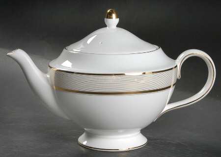 Ribbon Stripe Gold Tea/Coffee Pot & Lid