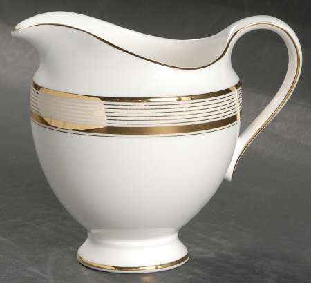 Ribbon Stripe Gold Creamer by Wedgwood