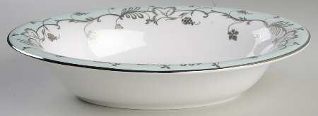 Flourish Robin's Egg (Blue Band) 9" Oval Vegetable Bowl