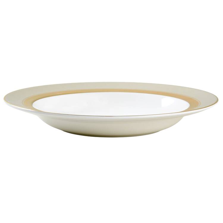 Wedding Band Taupe Large Rim Soup Bowl by Wedgwood
