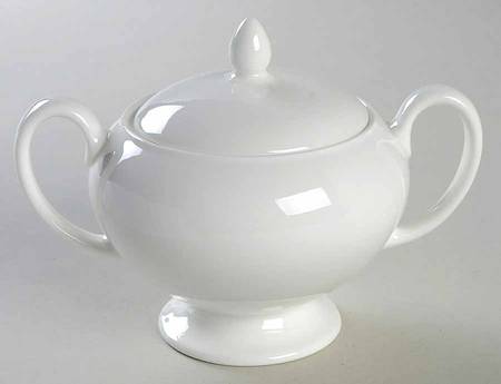 White Saleware Sugar Bowl & Lid