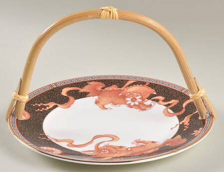 Dynasty 5 3/8"-5 5/8" Bamboo Handled Serving Plate  HC