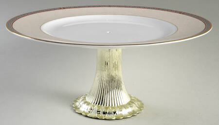 Dynasty Cake Stand with 4"-5" Metal Pedestal  Hc
