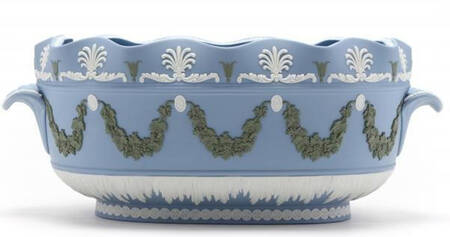 Cream Color & Celadon on Lavender Monteith Bowl