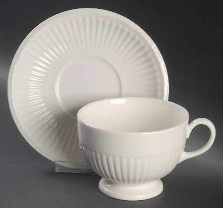 Edme Antique White (New 2008) Breakfast Cup & Saucer Set