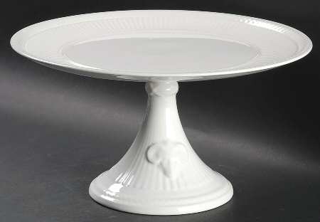 Edme Antique White (New 2008) 12" Diameter Pedestal Cake Stand