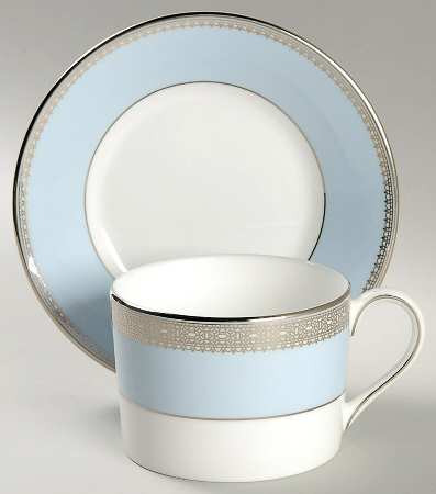 Vera Lace Bouquet Iris Flat Cup & Saucer Set by Wedgwood