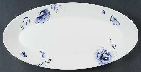 Blue Butterfly 16" Oval Serving Platter