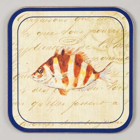 La Mer Fish Square Corkback Coaster