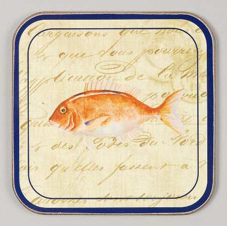 La Mer Fish Square Corkback Coaster