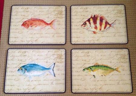 La Mer Fish Corkboard Placemat - Set of 4 Motifs