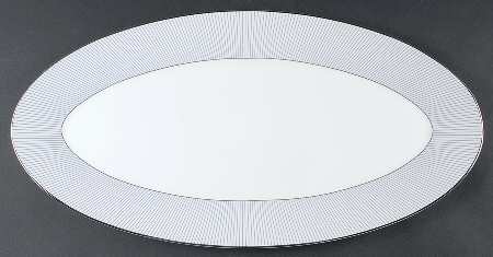 Jasper Conran Blue Pinstripe 19" Oval Serving Platter