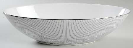Jasper Conran Blue Pinstripe 11" Oval Vegetable Bowl