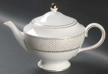 French Knot (Gold Trim) Tea/Coffee Pot & Lid