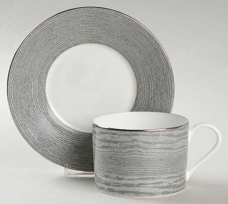 Wood Grain Flat Cup & Saucer Set