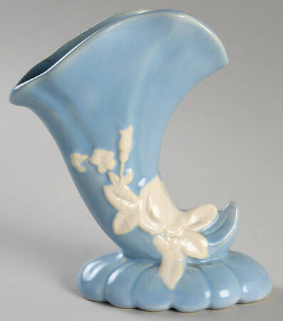 Cameo Blue 6" Cornucopia Vase by Weller
