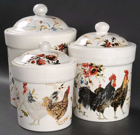 Rooster Francais (3 Piece) Canister Set (Box Set)