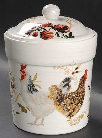 Rooster Francais Small Canister & Lid