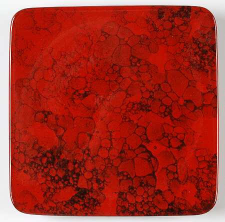 Marble Red Square Dinner Plate