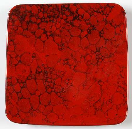 Marble Red Square Salad Plate
