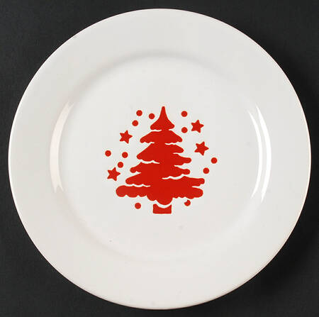Tannenbaum White (Red Tree) Salad Plate