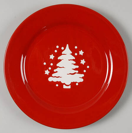 Tannenbaum Red (White Tree) Salad Plate