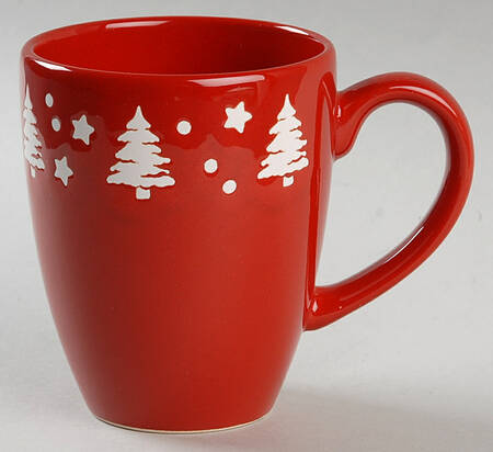 Tannenbaum Red (White Tree) Latte Mug