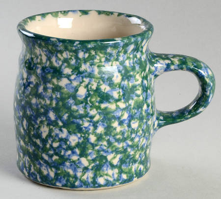 Blue Green Spongeware Mug