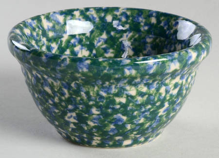 Blue Green Spongeware 4" Mixing Bowl